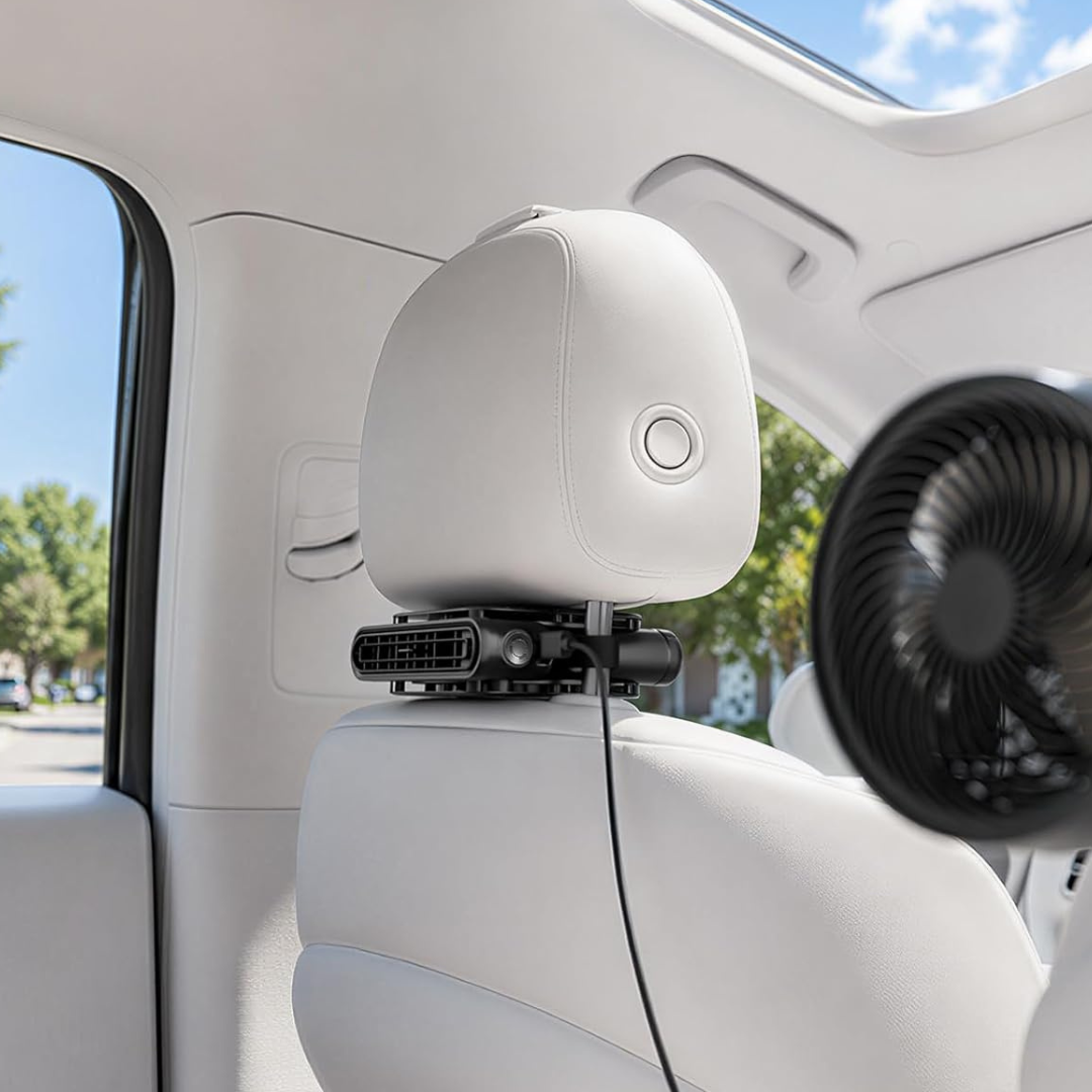USB Powered Car Headrest Cooling Fan W/ Front & Rear Airflow Switch