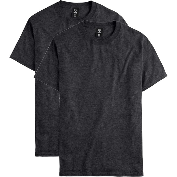 2-Pack Hanes Men's Short Sleeve T-shirts (S-4X, Charcoal Heather)