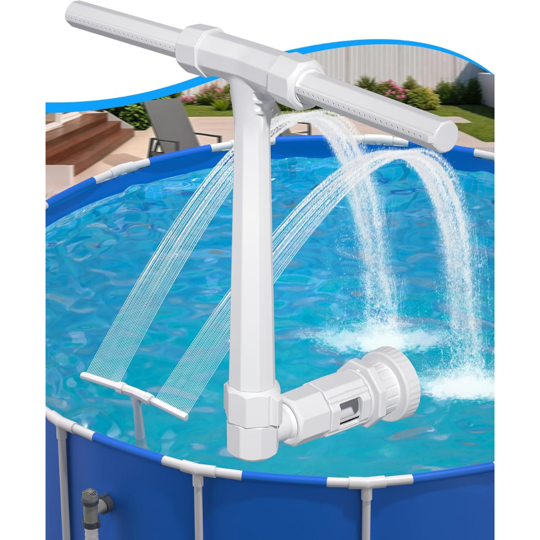 Poolhour Dual Spray High-Pressure Adjustable Waterfall Pool Fountain