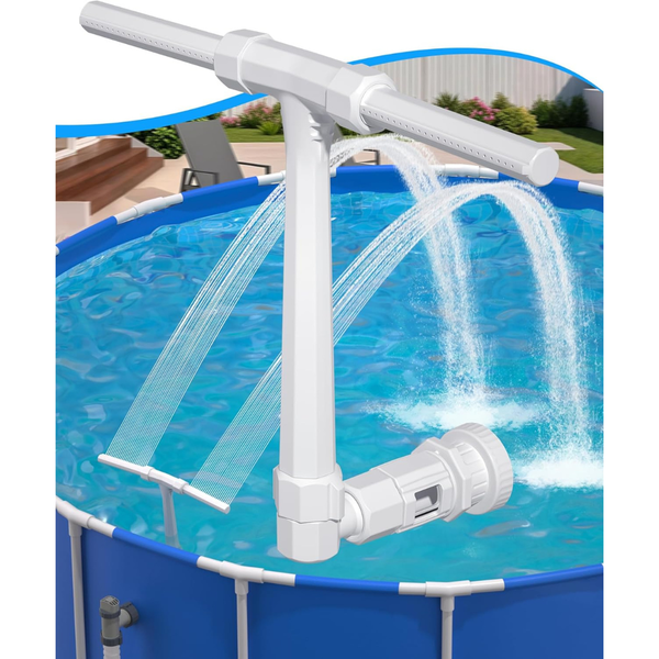 Poolhour Dual Spray High-Pressure Adjustable Waterfall Pool Fountain