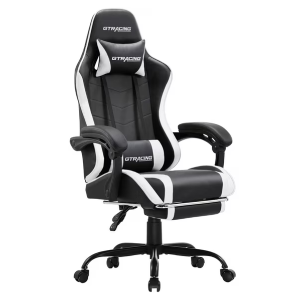 GTRACING GTWD-200-White Gaming Chair With Footrest