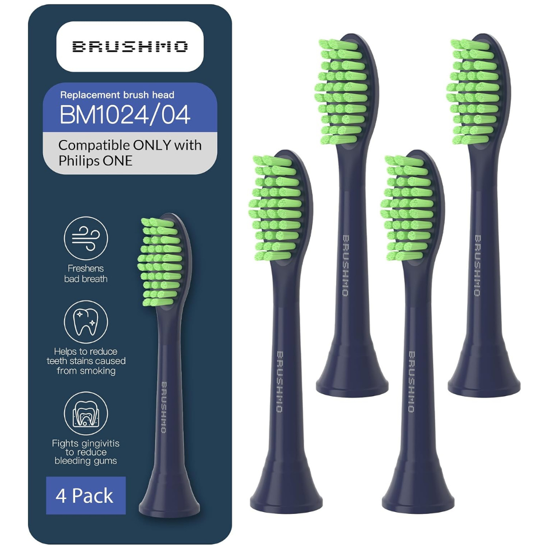 4-Pack Replacement Toothbrush Heads With Tongue Cleaner (Various)