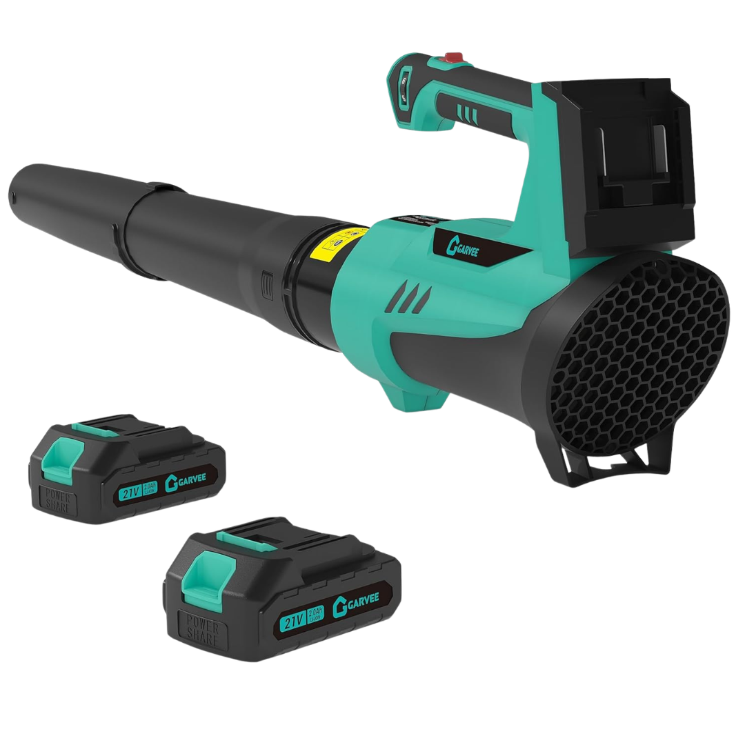 Garvee 21V 550 CFM Cordless Leaf Blower With 2 X 2.0Ah Batteries & Charger