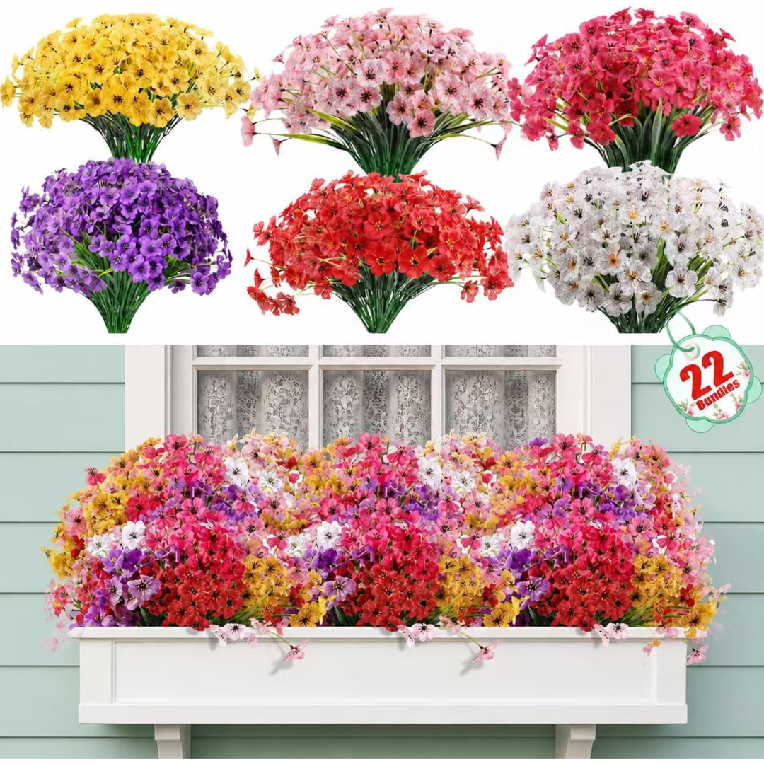 22 Bundles Outdoor Artificial Faux Silk Flowers (Various)