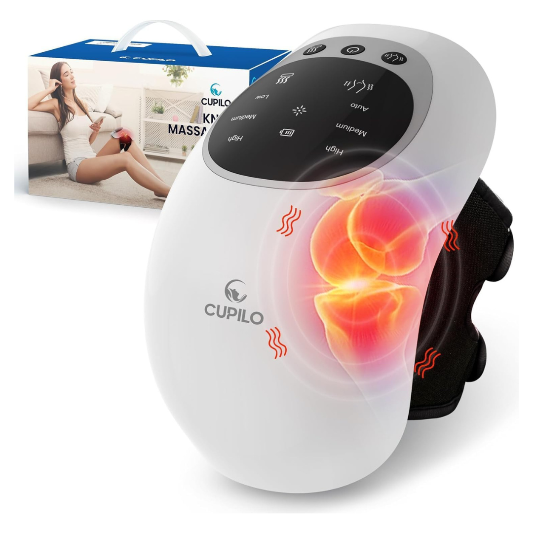 CuPiLo Rechargeable Cordless Knee Massager With Heat & Vibration