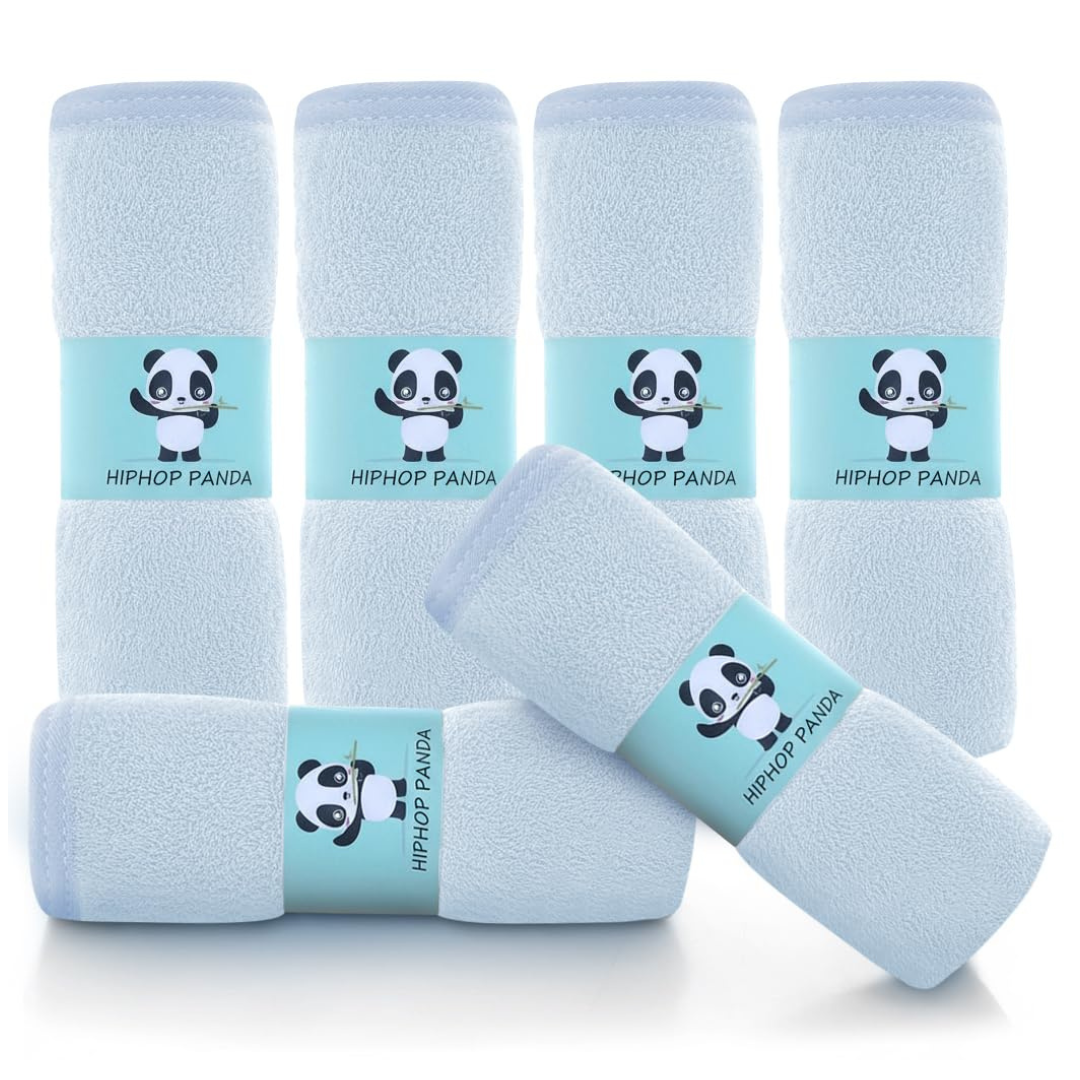 6-Pack 10"x10" Hiphop Panda 2-Layer Ultra Soft Absorbent Washcloths (several Colors)