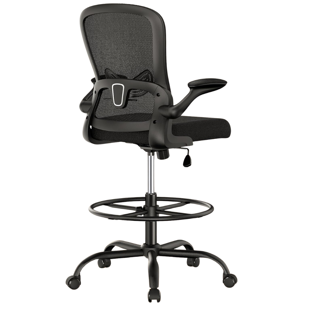 ErGear Ergonomic Drafting Standing Desk Chair With Flip-Up Armrests