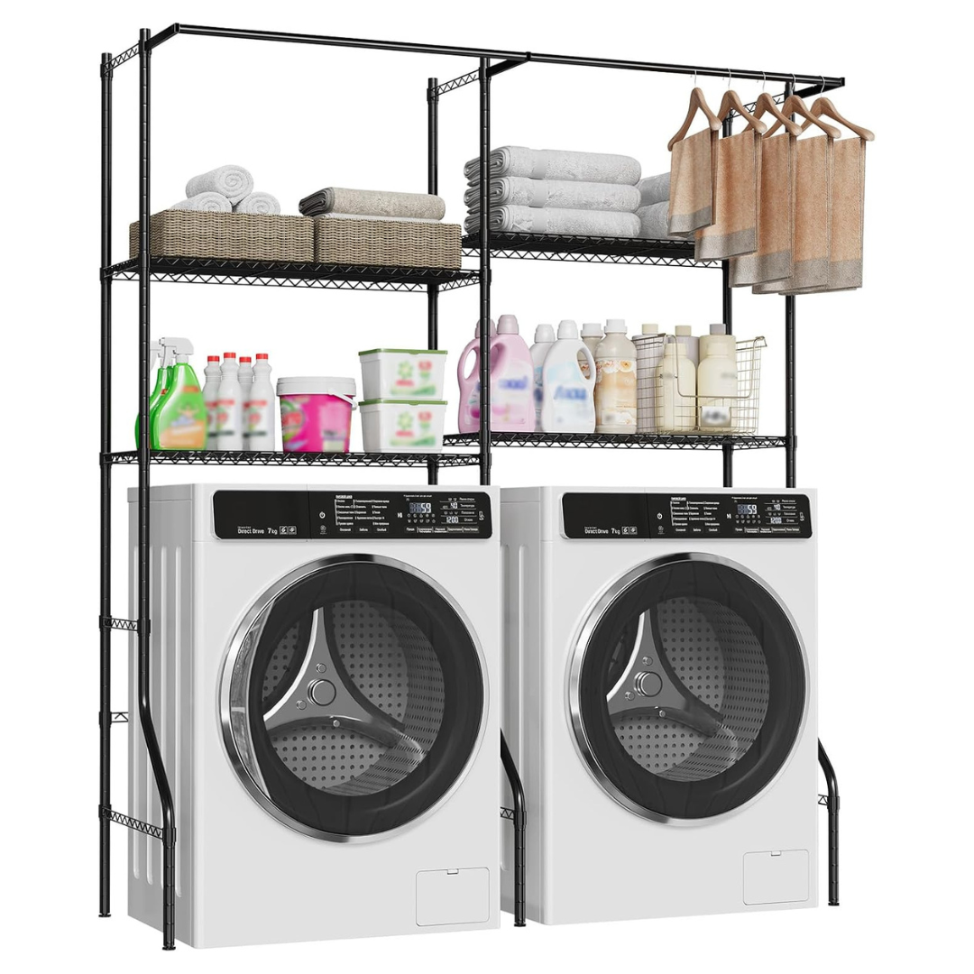 Garvee Over Washer And Dryer Storage Shelves W/ Heavy Duty 4 Tiers