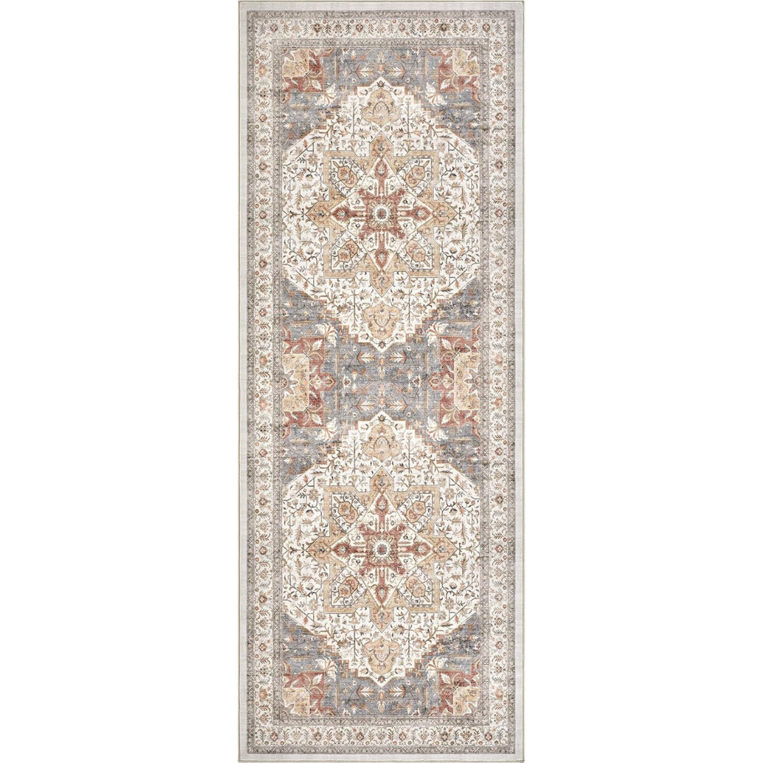 Tortania Washable Vintage Oriental Farmhouse Thin Indoor Carpet