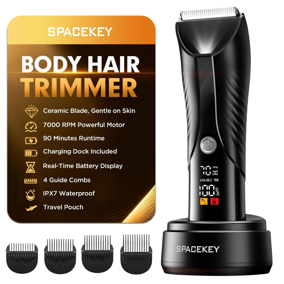 Men's Waterproof Rechargeable Wet/Dry Electric Body Hair Trimmer