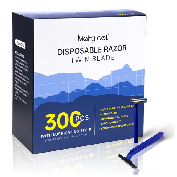 300-Count Bulk Razors For Shaving With Lubricating Strip