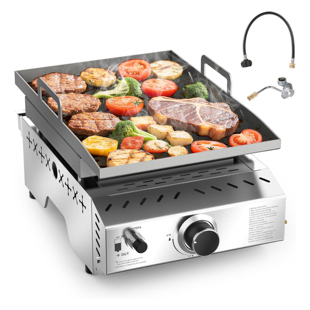 Cowsar Portable 304 Stainless Steel Propane Griddle (Select Burner)