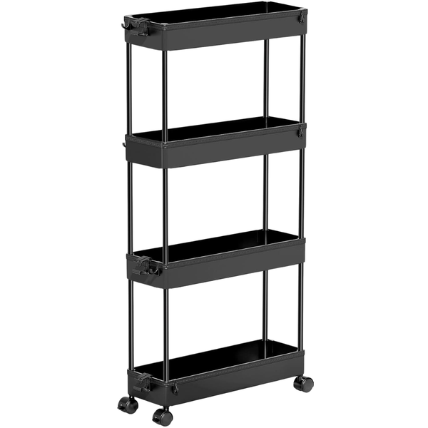 Spacekeeper 4-Tier Slim Rolling Storage Cart
