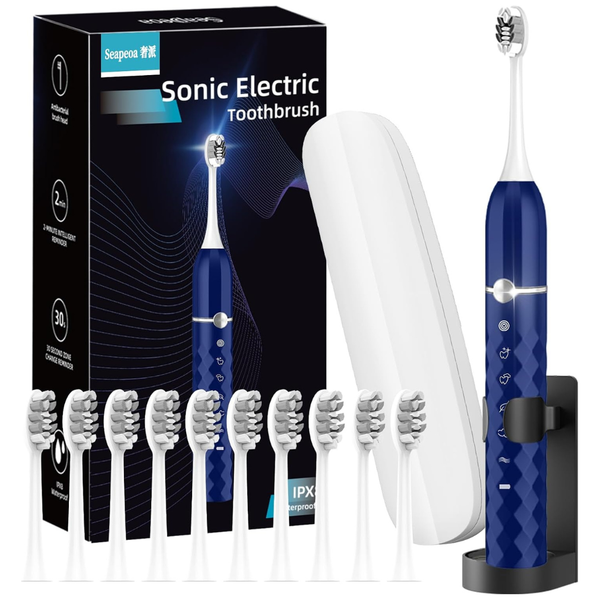 Sonic Electric Toothbrush 5 Modes W/ 10 Brush Heads (Various)