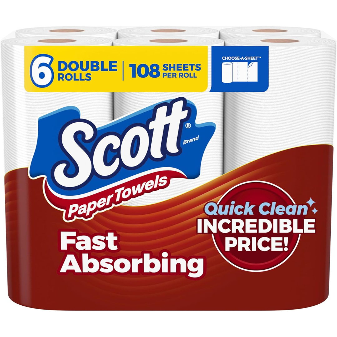 18-Pack (3 X 6-pk) Scott Paper Towels Double Rolls (Total 1944-Sheet Count)