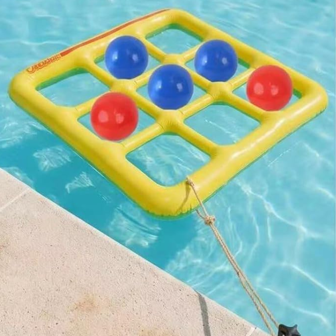 Floating Inflatable Tic Tac Toe Pool Toys Set With 10 Balls