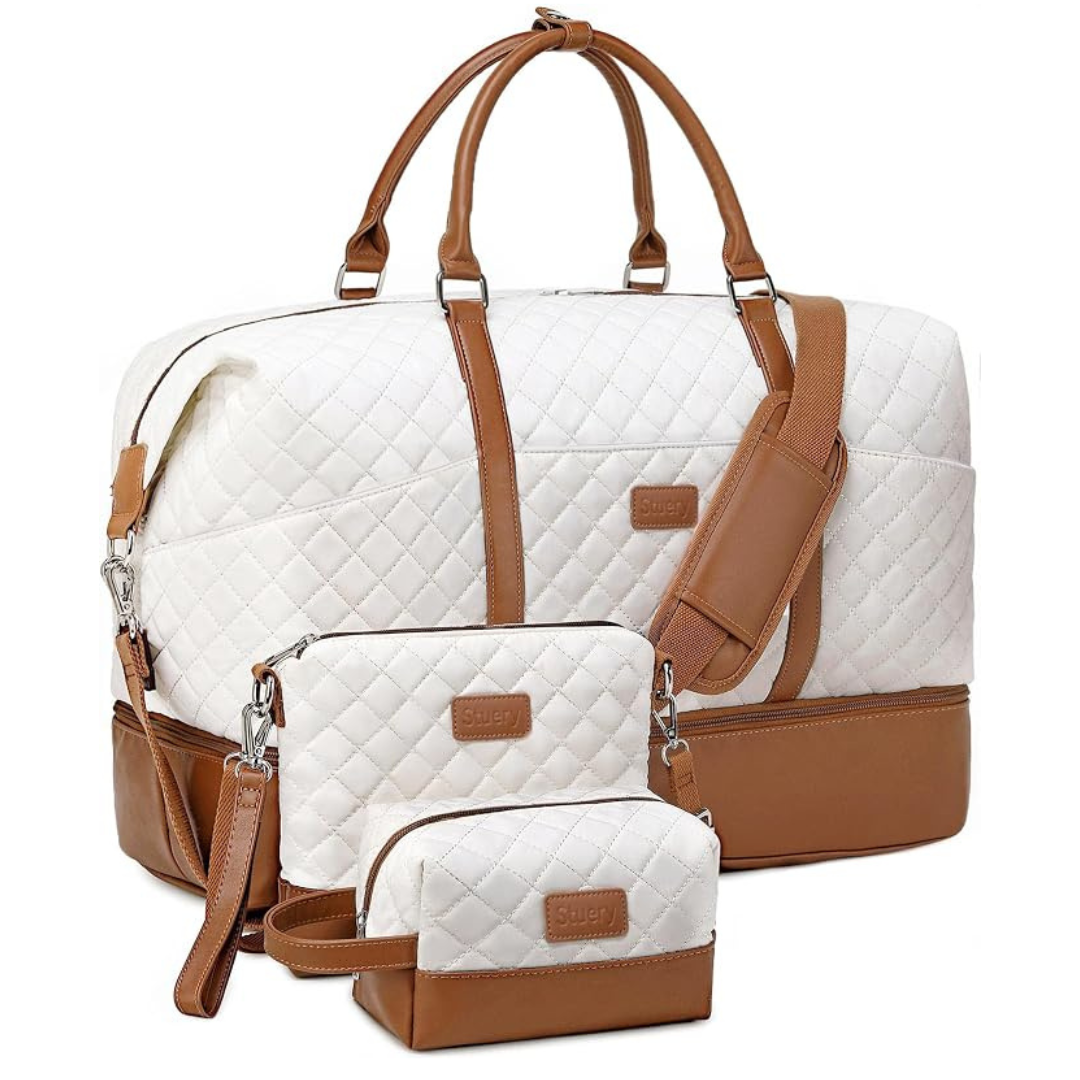 3-Piece 20" Stuery Large Travel Duffel Bag W/ Shoe Compartmen