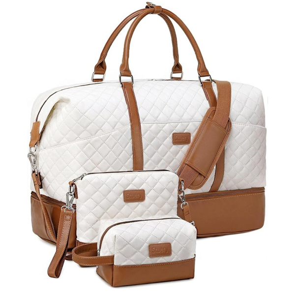 3-Piece 20" Stuery Large Travel Duffel Bag W/ Shoe Compartmen