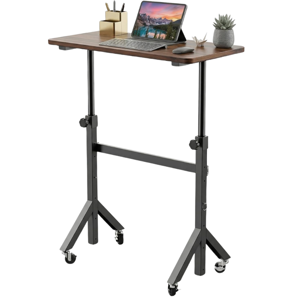 32" Huanuo Height Adjustable Standing Desk With Wheels (Black Walnut)