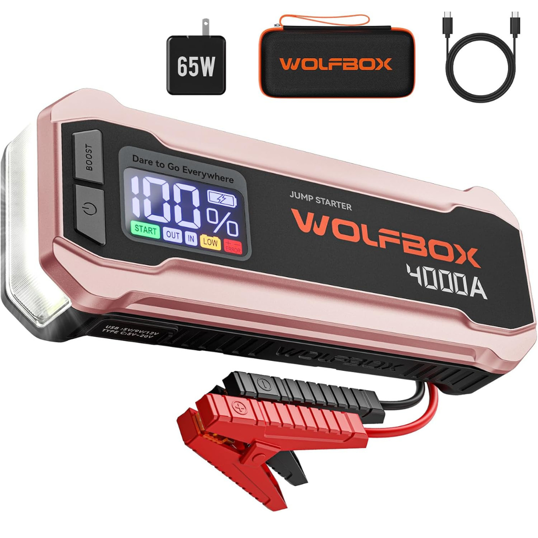 WOLFBOX Portable 4000A 12V Car Battery Jumper Starter