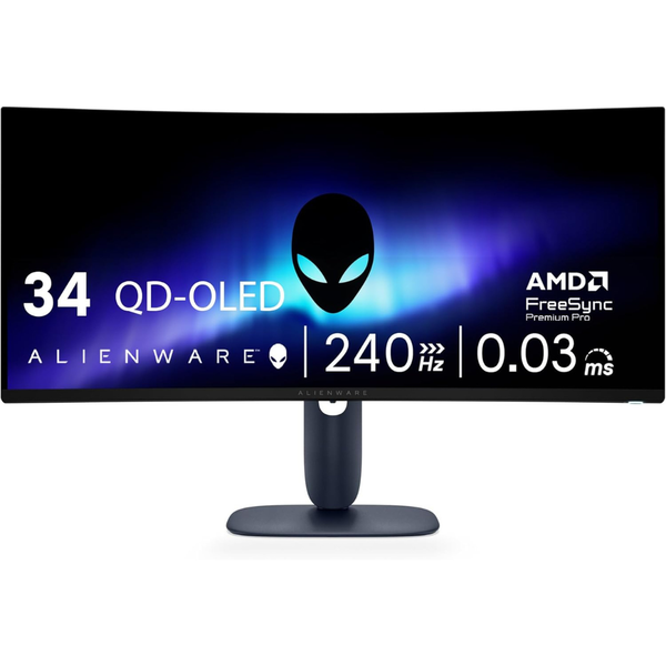 34" Dell Alienware AW3425DW Curved WQHD 240Hz 0.03ms HDR QD-OLED Freesync And G-SYNC Compatible Gaming Monitor