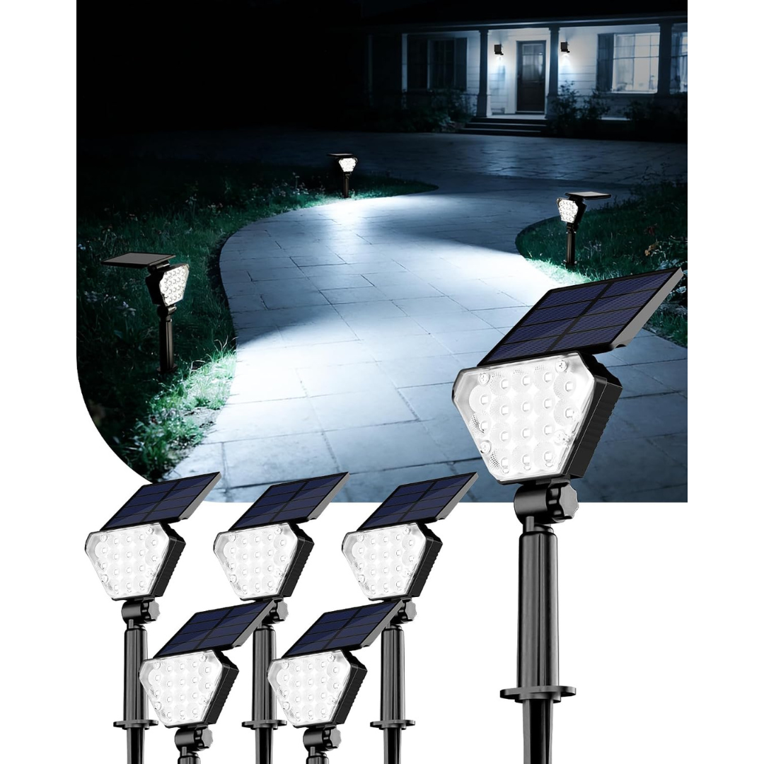 6-Pack T-SUN Outdoor Solar Spot Lights