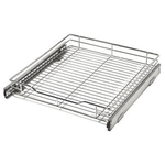 Smart Design Pull Out Lightweight Metal Cabinet Shelf