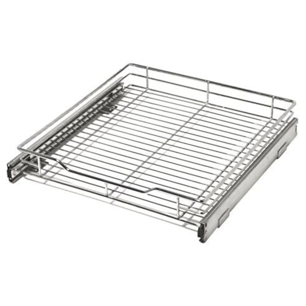 Smart Design Pull Out Lightweight Metal Cabinet Shelf