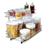 Smart Design 2-Tier Pull-Out Steel Sliding Cabinet Organizer