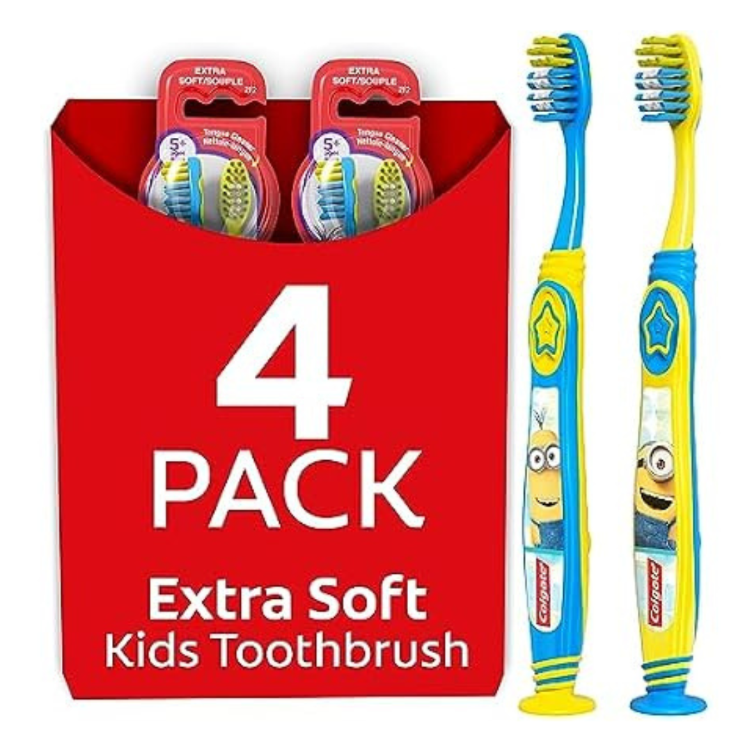 4-Count Colgate Minions Kids Toothbrush With Extra Soft Bristles