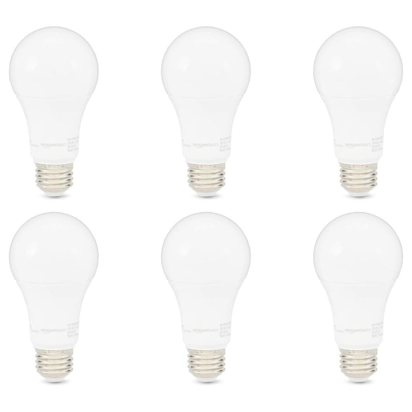 6-Pack Amazon Basics 15W (100W Equiv) A19 Dimmable LED Light Bulbs