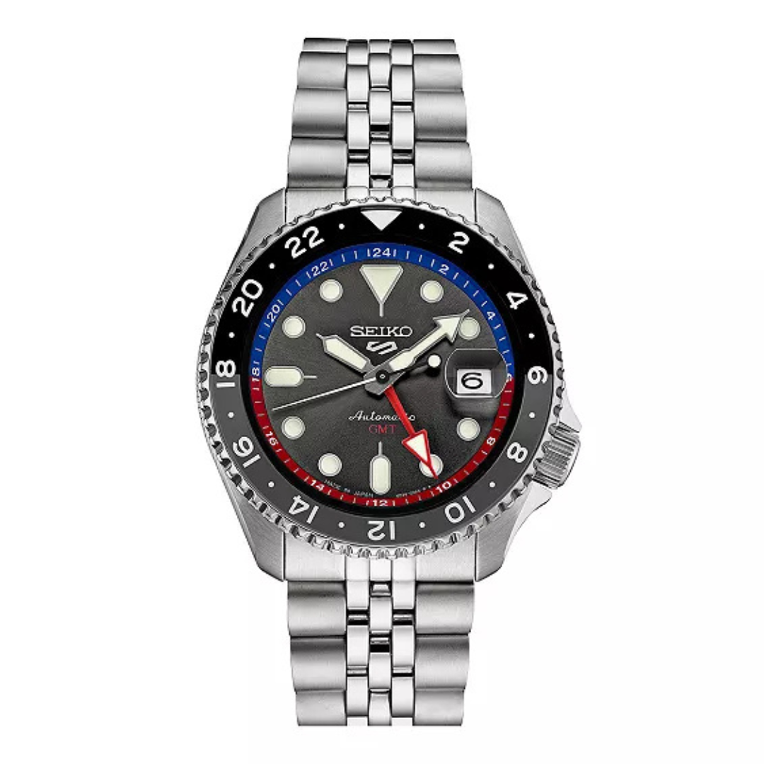Seiko 5 Sports GMT Men's 43mm Charcoal Dial Automatic Watch
