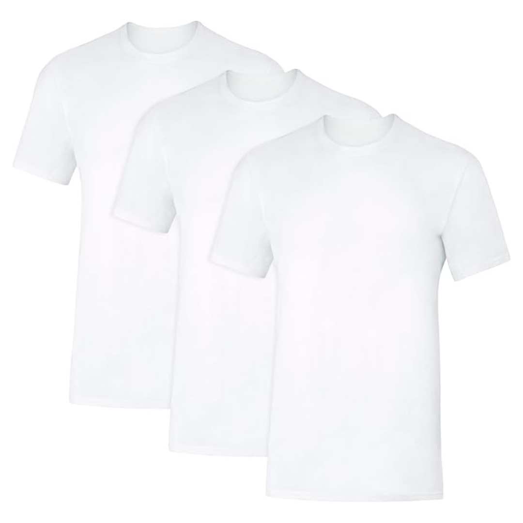 3-Pack Hanes Mens Sweat Block Crewneck Undershirts