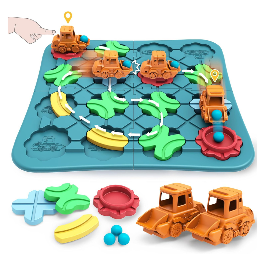 32-Piece BONITOTO Kids Logical Road Builder Stem Puzzle Board Game