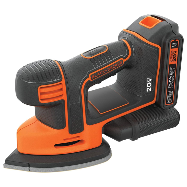 Black & Decker 20V Cordless Mouse Sander W/ 1.5Ah Battery And Charger