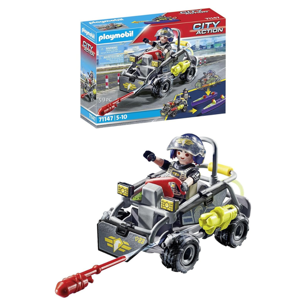 59-Piece Playmobil Tactical Police All Terrain Quad