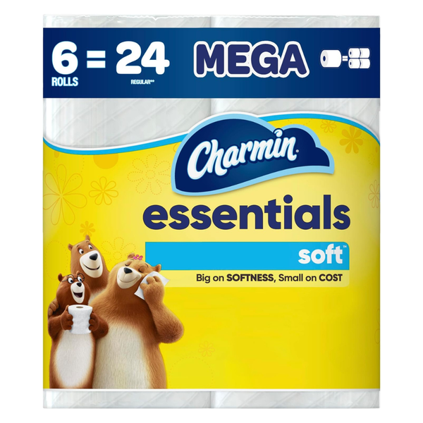 6-Count Charmin Essentials Soft Toilet Paper Mega Rolls