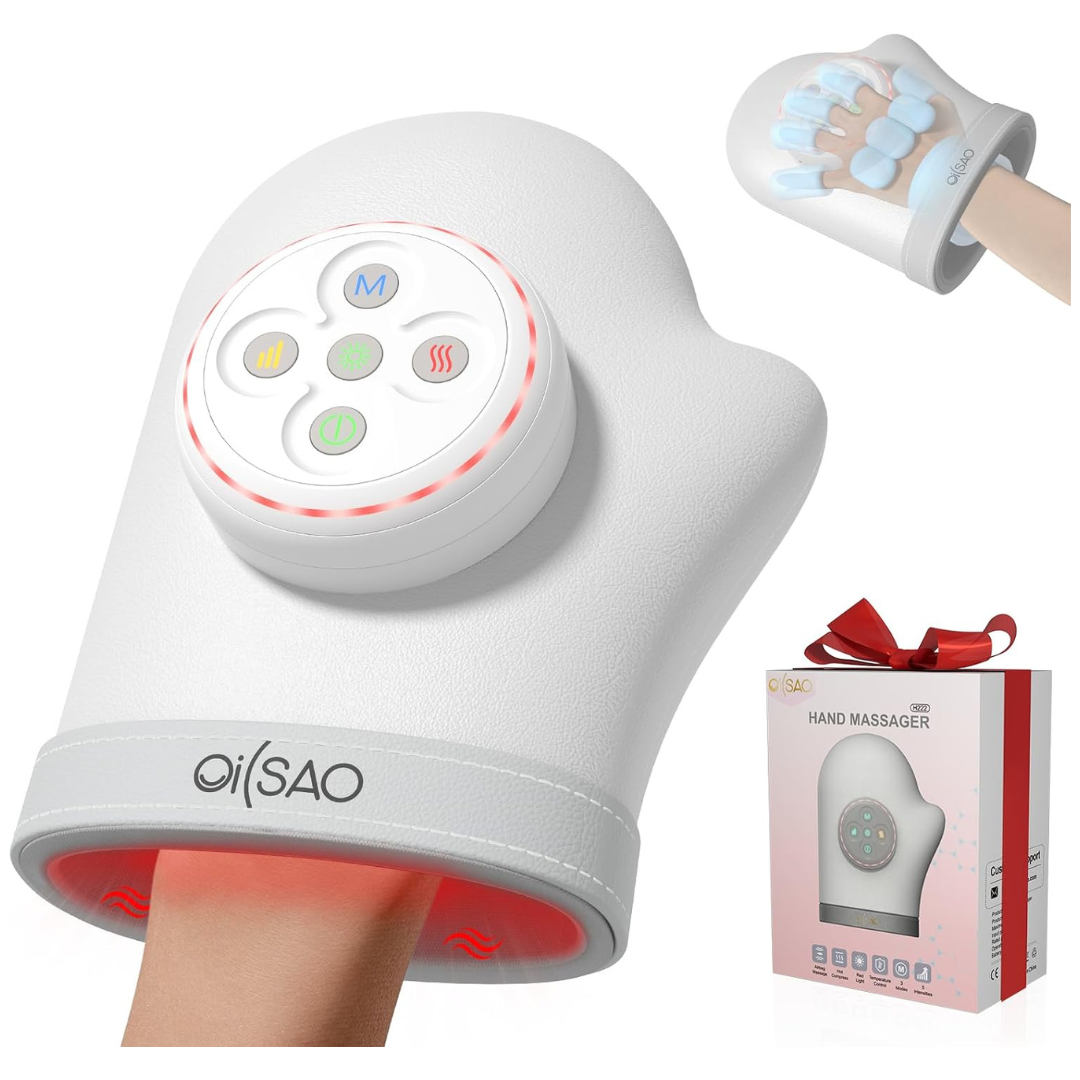 OILSAO Hand Massager W/ Heat & Compression