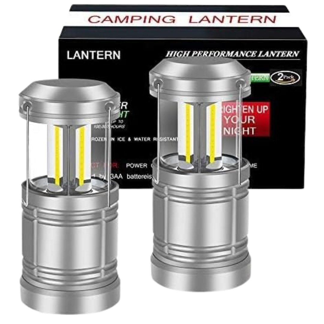 2-Pack Battery Powered Hanging LED Camping Lanterns