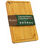 18" X 12" XL Carbonized Bamboo Cutting Board For Kitchen
