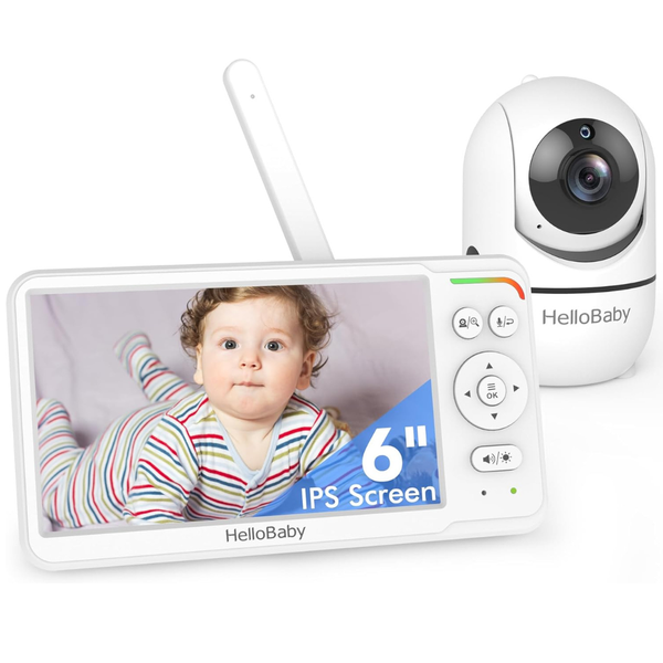 HelloBaby HB6560 Baby Monitor With 6" World First IPS Screen 30-Hrs Battery