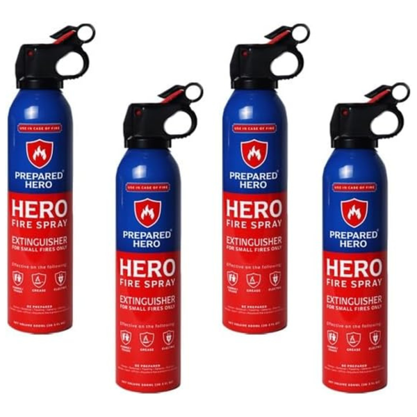 4-Pack Prepared Hero Non-Toxic & Portable Mini Fire Extinguishers