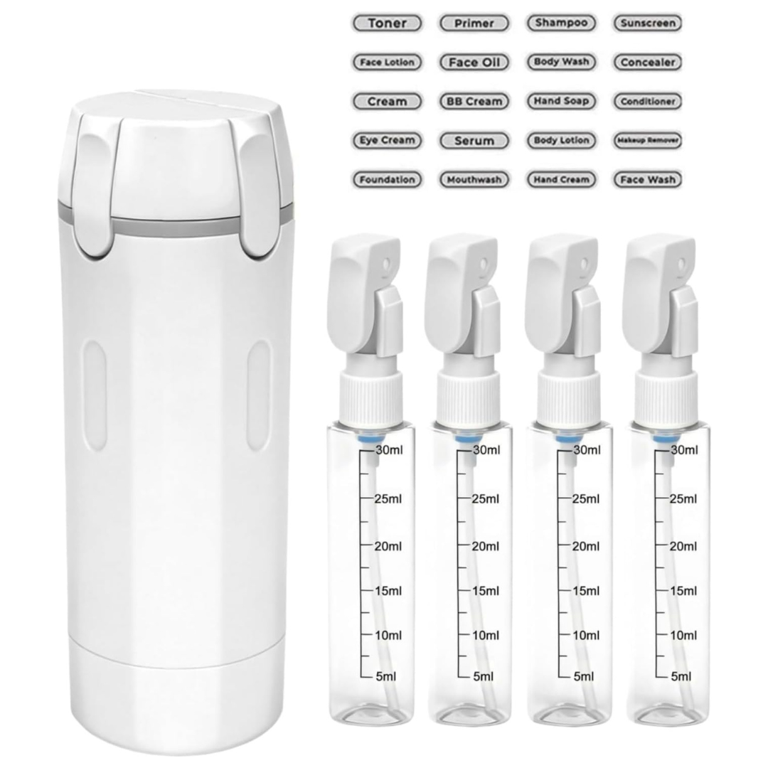 4-Pack 30ml Portable 4-in-1 Travel Dispenser Set
