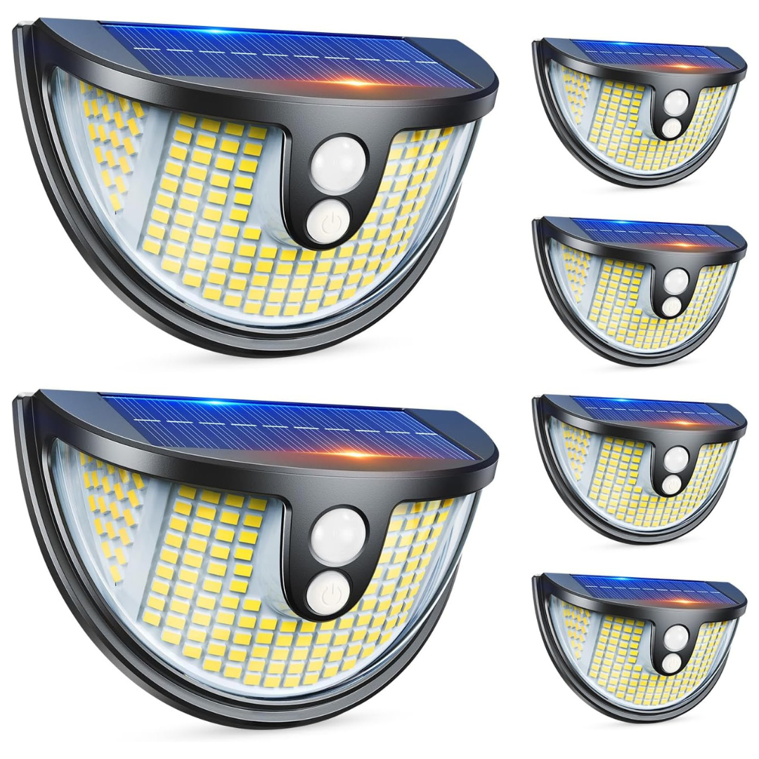 6-Pack Outdoor 151 LED Super Bright Solar Motion Sensor Lights