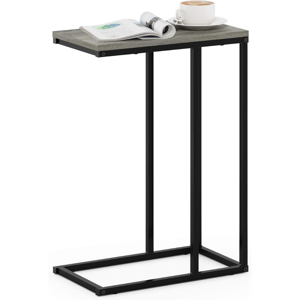 9.8"D x 17.7"W x 25"H Furinno Modern C Shaped Sofa Side Table