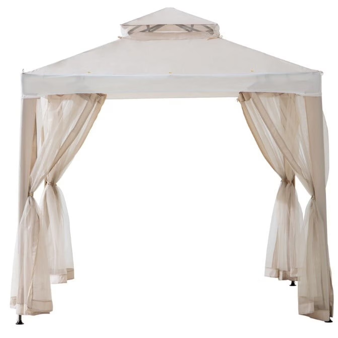 Sunjoy 8' x 8' Outdoor Backyard 2-Tier Steel Frame Patio Gazebo