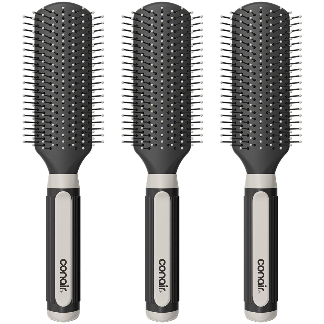 3-Pack Conair Salon Results Detangling Hairbrush Set W/ Nylon Bristles