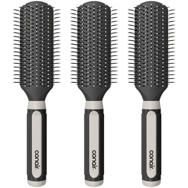 3-Pack Conair Salon Results Detangling Hairbrush Set W/ Nylon Bristles