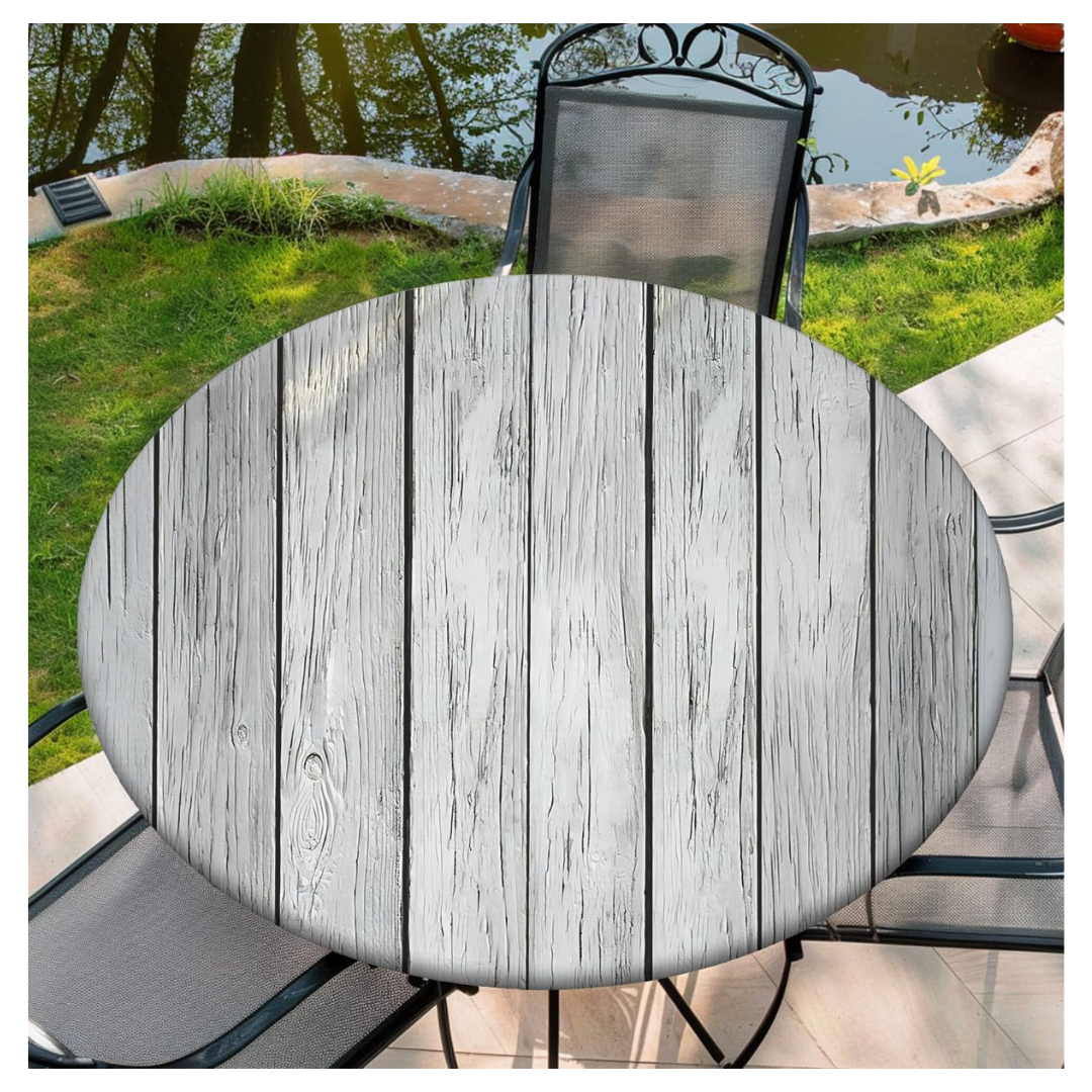 52'' Waterproof Fitted Round Tablecloth With Elastic Edge
