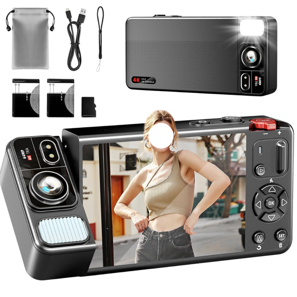4K 64MP Point And Shoot Digital Camera W/ 18X Zoom & 64GB Card
